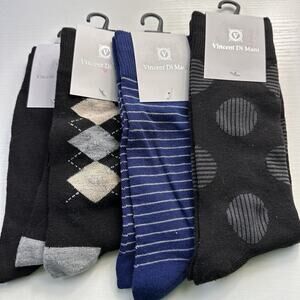 Vincent Di Mani Dress Socks FOUR (4) Pairs L/XL New